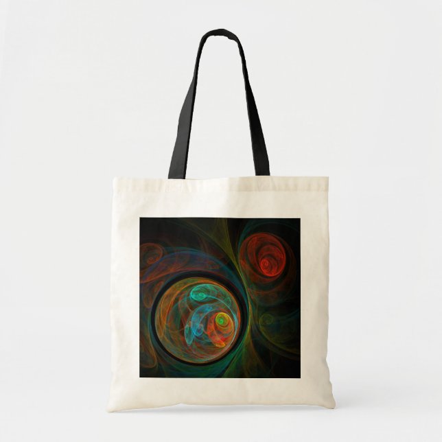 Reborn Blue Abstrakt Art Tote Bag Tygkasse (Framsidan)