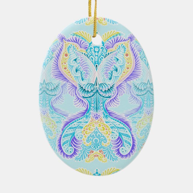 Reborn, ny ålder, meditation, boho, hippie julgransprydnad keramik (Baksidan)