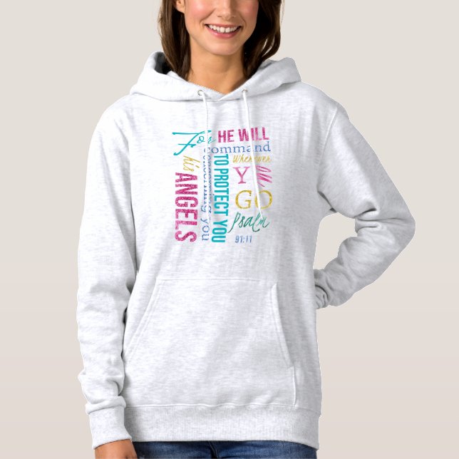 Reborn Psalm 91:11 Angel Scripture Bible T Shirt (Framsida)