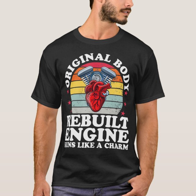 Rebuilt Engine Open Heart Surgery Recovery Survivo T Shirt (Framsida)