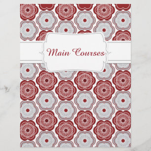 Recaint Maroon & Grått Blommigt Recipe Divider