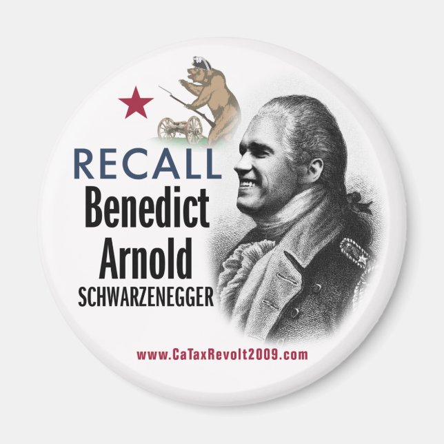 Recall Benedict Arnold Schwarzenegger Magnet (Framsidan)