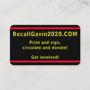 Recall Gavin 2020-Affärskortet Visitkort