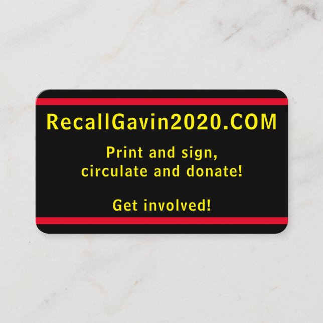 Recall Gavin 2020-Affärskortet Visitkort (Framsida)