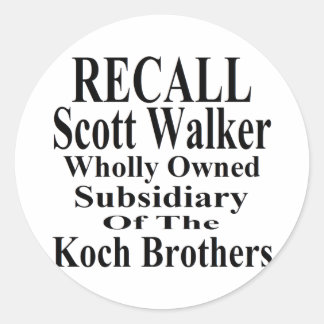 Recall guvernör Scott Walker Corporate Minion Runt Klistermärke