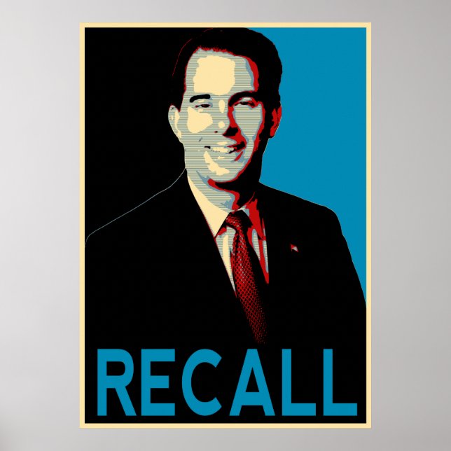 Recall guvernör Scott Walker Poster (Framsidan)