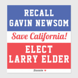 Recall Newsom Elect Larry Elder Spara California Klistermärken