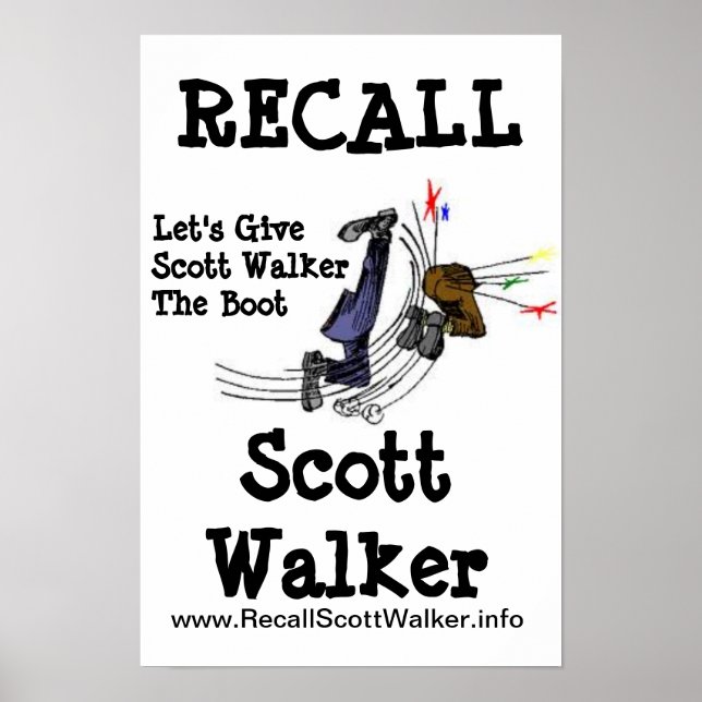 Recall Scott Walker Protest Poster (Framsidan)