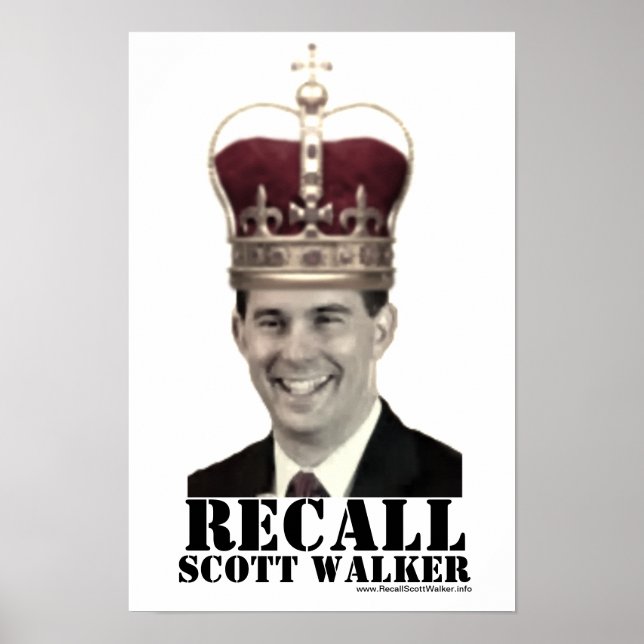 Recall Scott Walker Protest Poster (Framsidan)