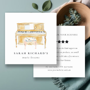 Recension av pianounderlärare för musik fyrkantigt visitkort