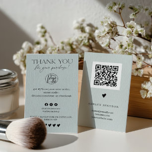 Recension Enkel salvia grön beställning tack Visitkort