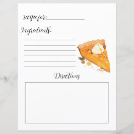 Recept Bok Page for Pumpkin Paj