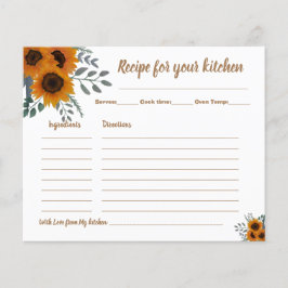 Recept Card Möhippa Sunblommor Greenery Flygblad