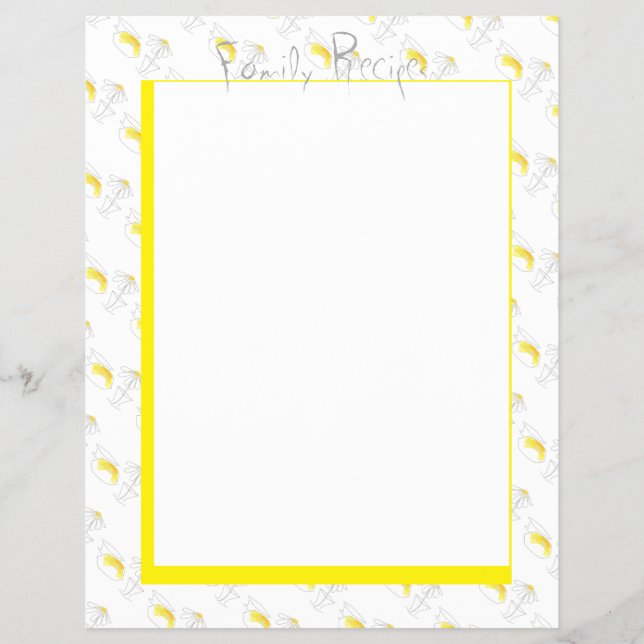 Recept för anteckningsbokssidor Lemons Daisy Kitch Reklamblad (Framsidan)
