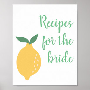Recept för bruden Citron Tématiserad Bröllopsfest Poster