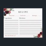 recept för burgundisk blommigt vykort<br><div class="desc">En elegant är en burgundi- och marinfärgad blomma. Utformningens egenskaper kan vara personlig.</div>