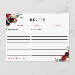 recept för burgundisk blommigt vykort