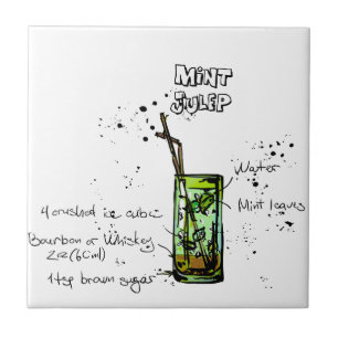 Recept för coctail för MintJulep Kakelplatta