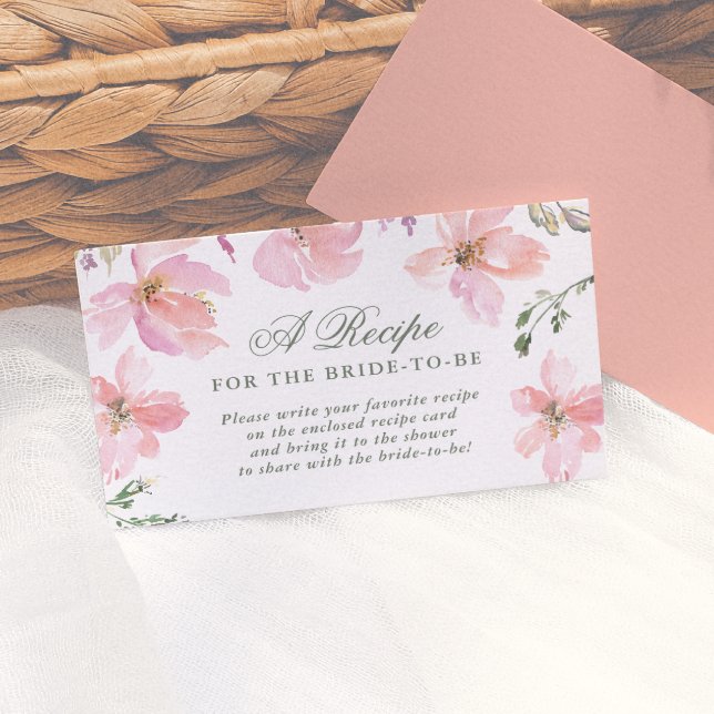 Recept För Den Blivande Bruden Elegant Vårblomma Tilläggskort (Skapare uppladdad)