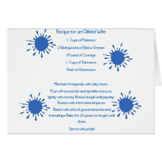 Recept för en Oilfieldfru Hälsningskort