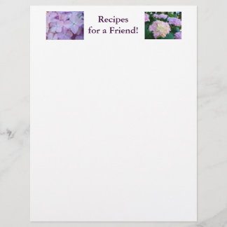 Recept för en vän! Brevpapper Lila Hydrangeor
