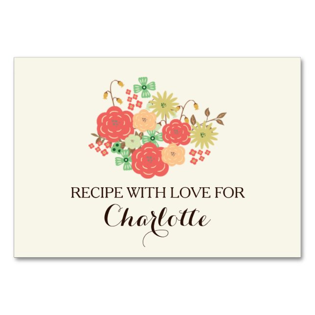 Recept för möhippa av elfenbensmynta för blommigt bordsnummer (Framsidan)