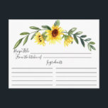 Recept för Möhippa av ofylld Gult Vykort<br><div class="desc">Vackert blommigt för solrosrecept på gult med vattenfärg. Kortets framsida har plats för receptitel,  från köket av & ingredienser. Baksidan har en linje för riktningar. Besök vår butik om du vill visa vattenfärgssamlingen för  blommigt.</div>