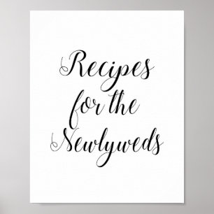 Recept för nygifta bröllopsfestskylt poster