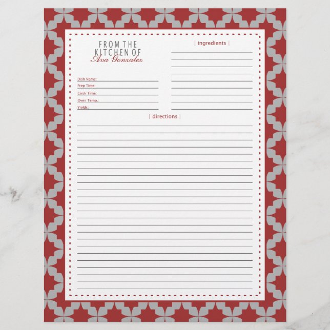 Recept för Red Retro Star Page (Framsida)