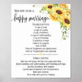 Recept för solros i duschpresenten i lycklig gifte poster