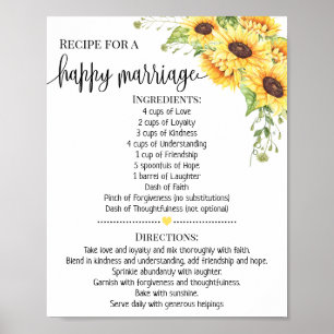 Recept för solros i duschpresenten i lycklig gifte poster