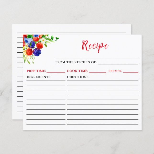 Recept för sommarblandade berries (Fram/baksida)