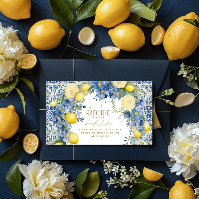 Recept Italienska Lemon Tiles Italy Bridal Shower Tilläggskort (Skapare uppladdad)