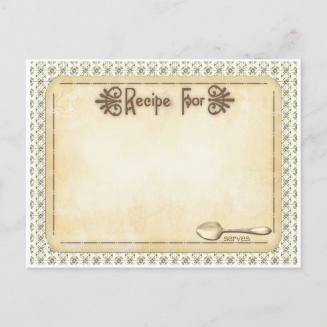 recept-kort för äldre mormoder-tidsålder vykort (Framsida)