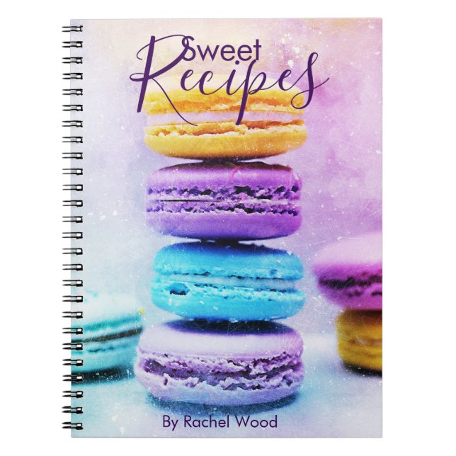 Recept macaron anteckningsbok med namn mall (Framsidan)