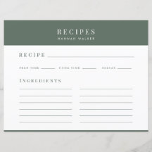 Recept | Minimalistisk Elegant Skogsgrön Receptkor