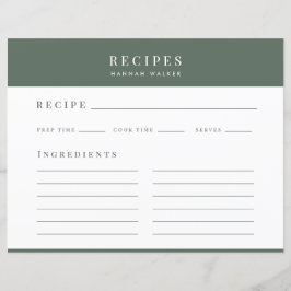 Recept | Minimalistisk Elegant Skogsgrön Receptkor