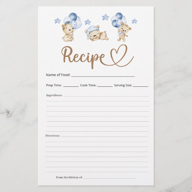 Recept Nalle Boy Shower (Framsida)