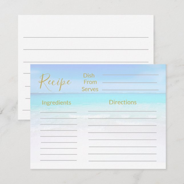 Recept Ocean Beach Scen Havsblå  (Fram/baksida)