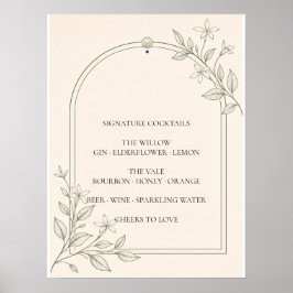 Recept Oliv Botanic Signaturdrinkar Tecken Poster