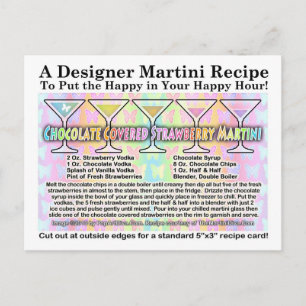 Recept på Chocolate Covered Strawberry Martini Pos Vykort