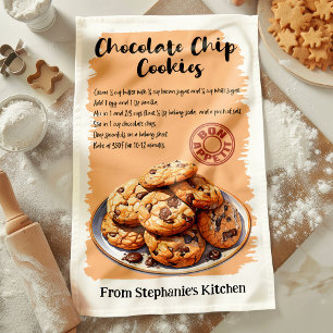 Recept på chokladchipskakor Personligt Kökshandduk