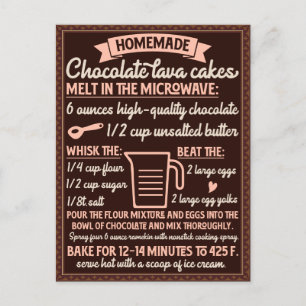 Recept på chokladlavakaka till Alla hjärtans dag Vykort