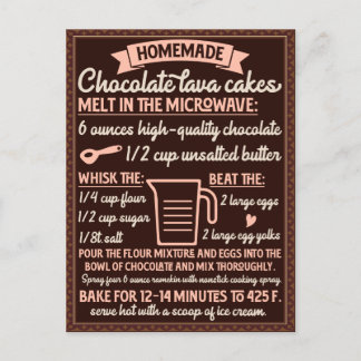 Recept på chokladlavakaka till Alla hjärtans dag Vykort