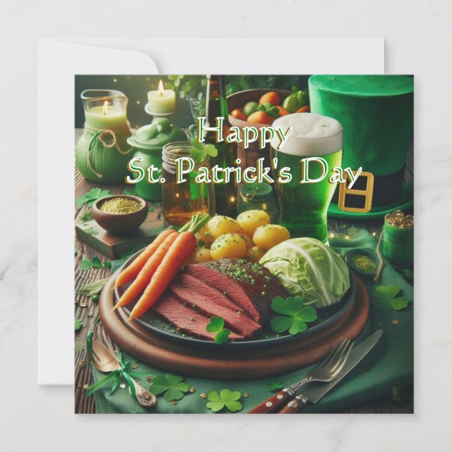 Recept på Corned Beef till St. Patricks dag  Julkort (Framsida)