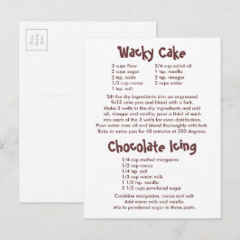 Recept på galet tårta och chokladfrosting vykort