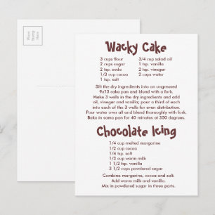 Recept på galet tårta och chokladfrosting vykort