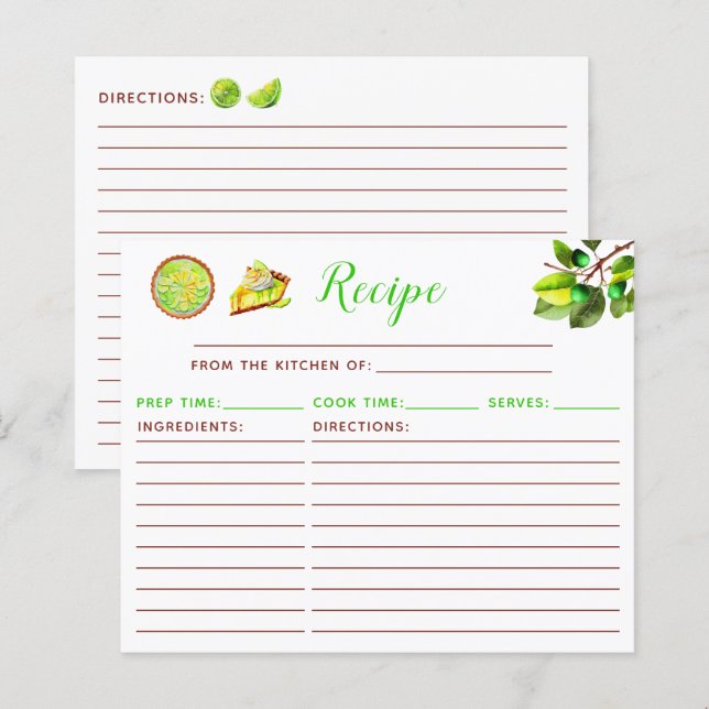 Recept på Key Lime Paj (Fram/baksida)