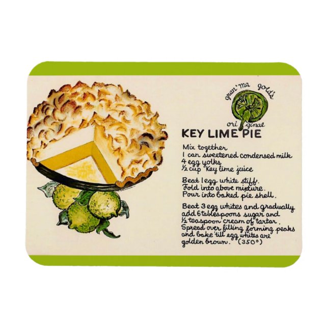 Recept på Key Lime Paj Magnet (Horisontell)