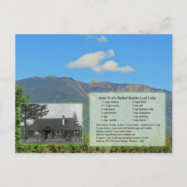Recept på kokt russinbröd kakao Postkort Vykort (Framsida)